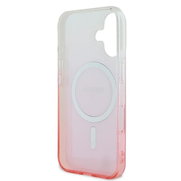 Coque Guess IML Glitter Gradient MagSafe för iPhone 16 Plus - Brun