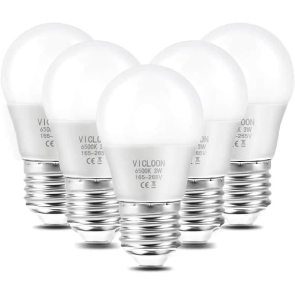 Ampull LED E27 G45 - VICLOON - 3W - Kallvitt 6500K - 280 Lumen - Ej dimbar