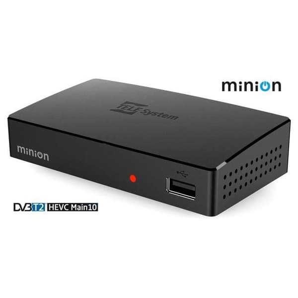 DVB-T2 HEVC dekoder - TELE SYSTEM - MINION - Mediaspelare - Fjärrkontroll ingår - Uppdaterad EPG