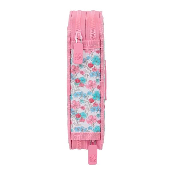 Färgglad skolåda - safta - 28 bitar ingår - 12,5x4x19,5 cm - Slitstark polyester - Dragkedja
