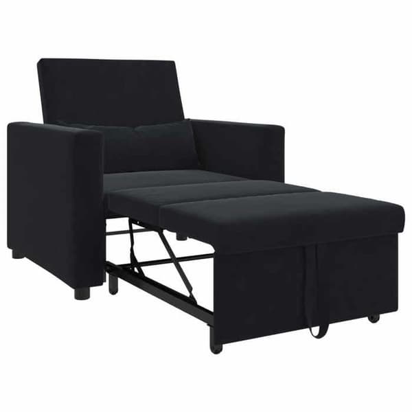 vidaXL Sängsoffa med hjul Svart Sammet 42002703