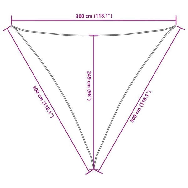 vidaXL Solskyddsduk Oxford triangulär 3x3x3 m blå 135555