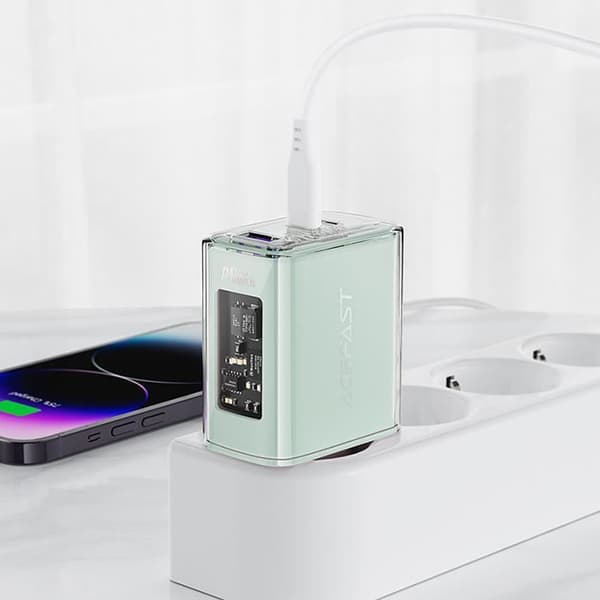 Laddare Väggadapter - ACEFAST - 65W - USB-C - 3 portar - GaN