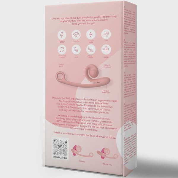 Snail Vibe Curve Double Vibrator - Peach Pink