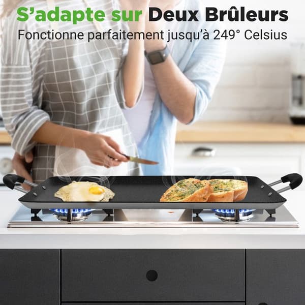 NutriChef Dubbelbrännare Non-stick Bakplåt - 30 cm - Diskmaskinssäker - Rektangulär