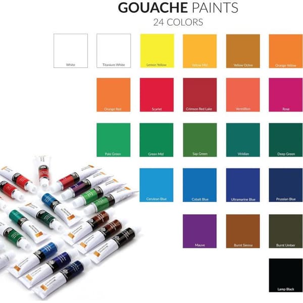 Royal & Langnickel Gouache - Assortiment 24 tuber x 12 ml