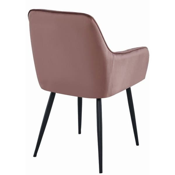 Stol SOLDEN - rosa sammet / svarta ben x 1