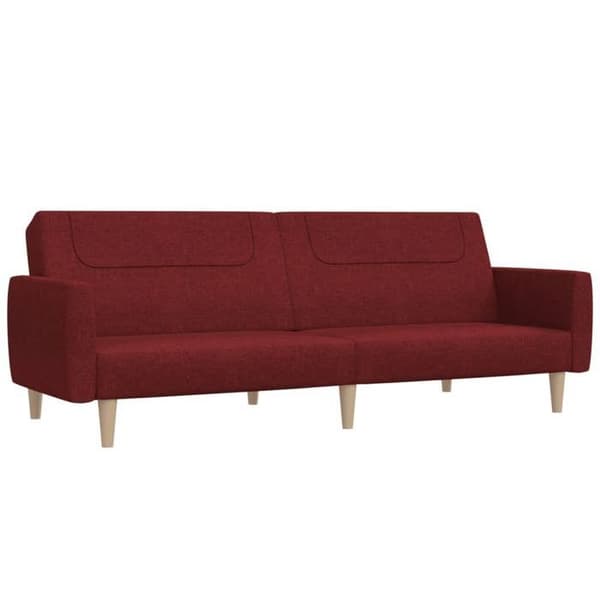vidaXL 2-sits bäddsoffa Burgundy Red Tyg 375790