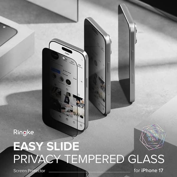 2-pack Ringke Easy Slide Privacy Härdat Glas Skärmskydd för iPhone Air - Privacy