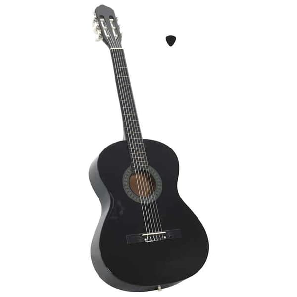 vidaXL klassisk gitarr för nybörjare Svart 4/4 39" basträ