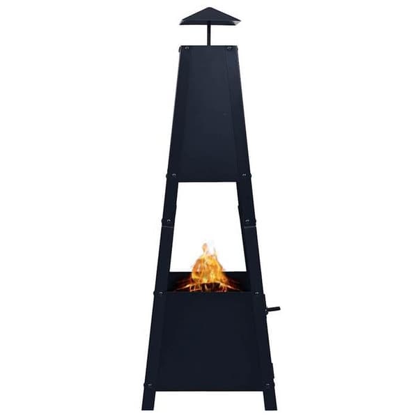 vidaXL Fire Pit Black 35x35x99 cm Stål