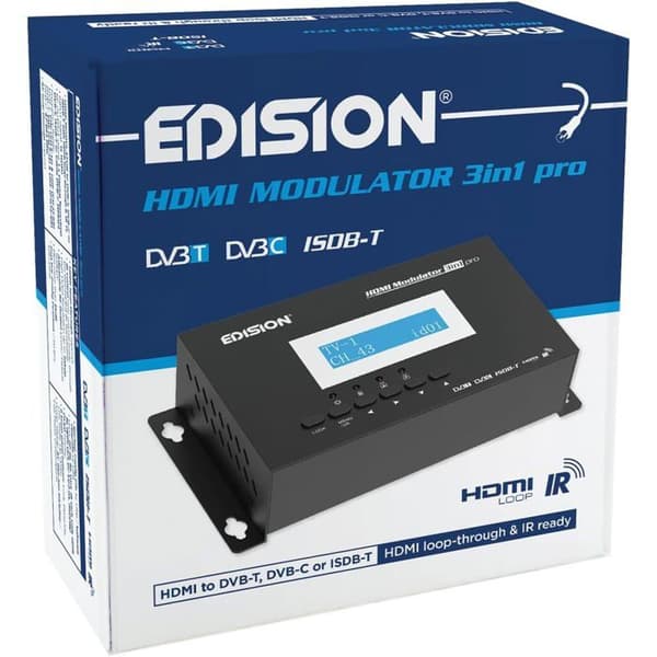 HDMI-modulator Edision 3in1 Pro - DVB-T, ISDB-T, DVB-C, Full HD