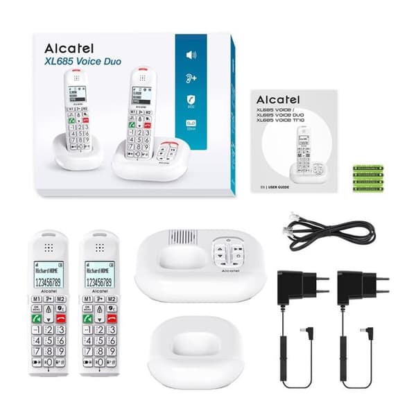 Alcatel Trådlös telefon duo dect vit - XL685VOICEDUOBLANC