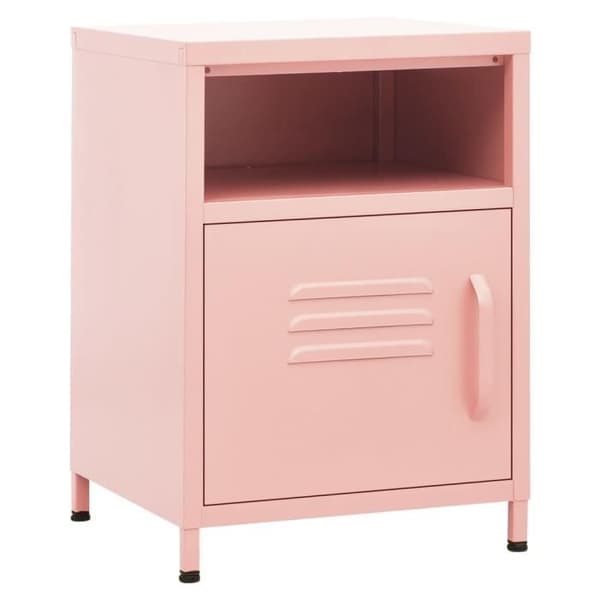 vidaXL Sängbord Rosa 35x35x51 cm Stål