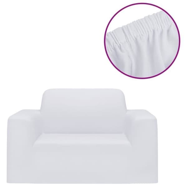 vidaXL Stretch Sofföverdrag Vit Polyester Jersey 332948