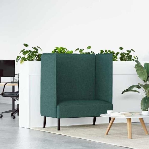 Mörkgrön hög ryggsoffa 109 x 56 x 121 cm tyg