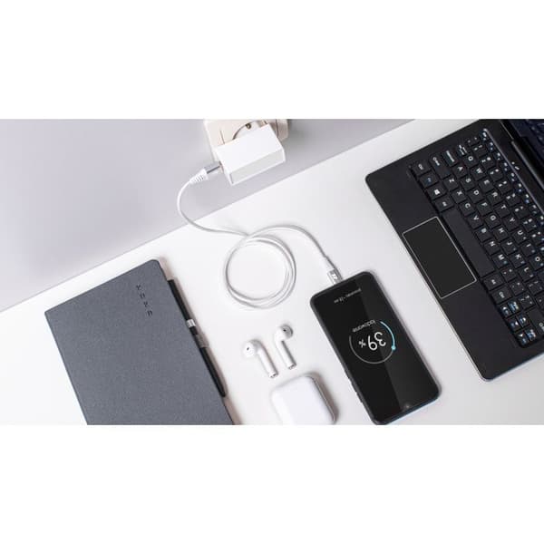 USB till Micro USB Rebel 1 m - Snabbladdning och Synkronisering - Vit
