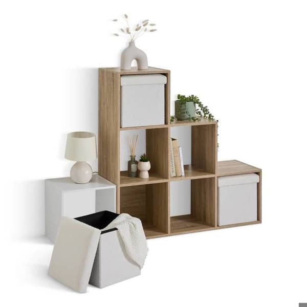 Fällbar pouf Mix'n modul 31x31 cm vit boucle - 5 five simply smart