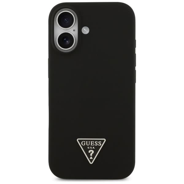 Guess Silikonfodral Triangel Logotyp MagSafe för iPhone 17 - Svart