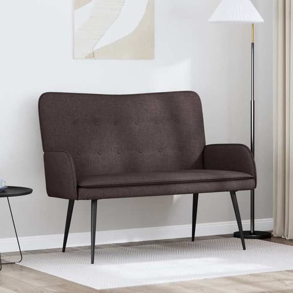 Soffa 2 platser Mörkbrun 115 x 61 x 87 cm tyg