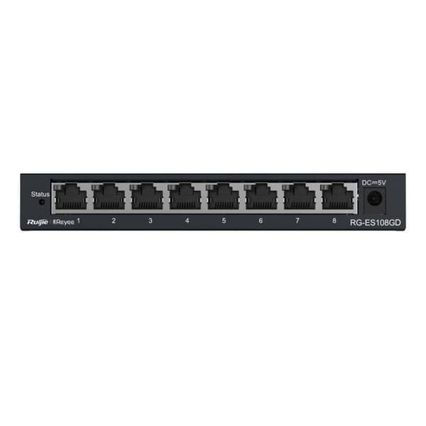 Ruijie Switch icke hanterad 8xGb RJ45, stålkapsling