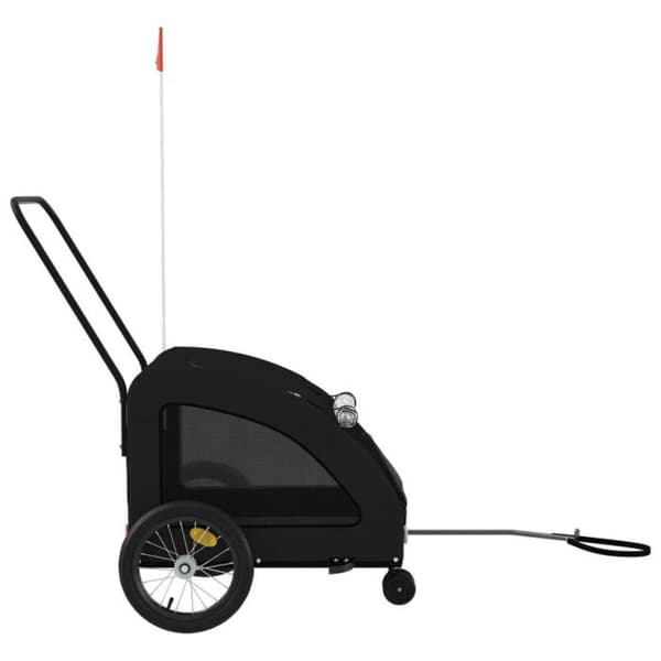 Svart cykelvagn för husdjur