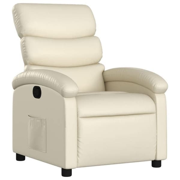 vidaXL Recliner i krämfärgad konstläder 3205845
