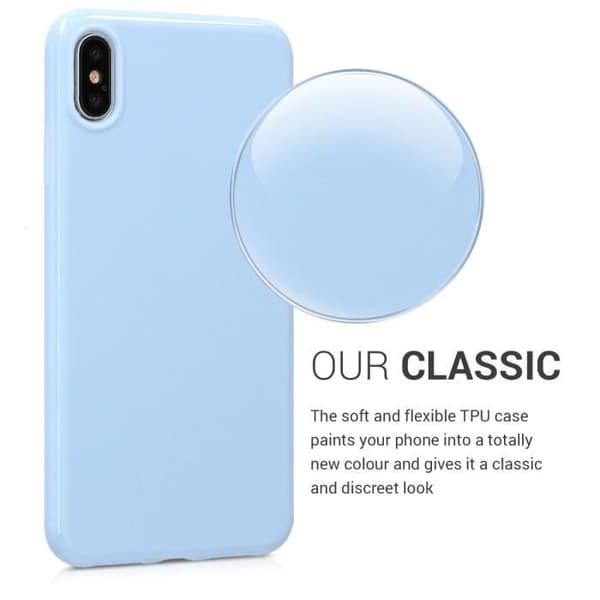 kwmobile Silikonskal matt för Apple iPhone XS Max – Ljusblå