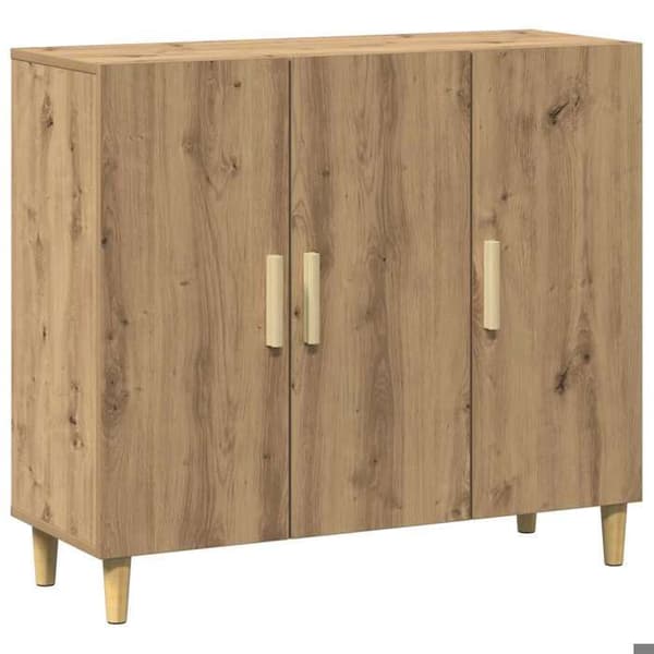 vidaXL Buffé ek hantverk 90x34x80 cm ingenjörsträ 856891