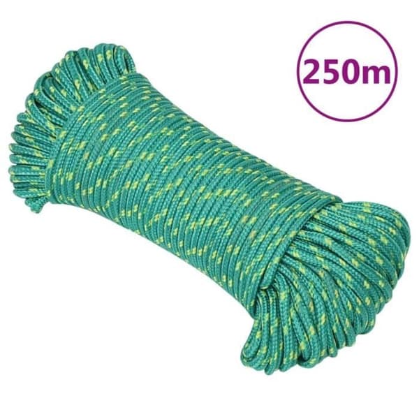 152701 vidaXL Båtrep Grön 4 mm 250 m Polypropen