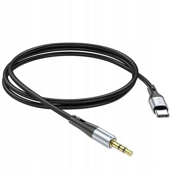 Ljud- och videoadapter Hoco Aux-kabel Jack 3,5 mm till Typ C UPA22 1 m svart
