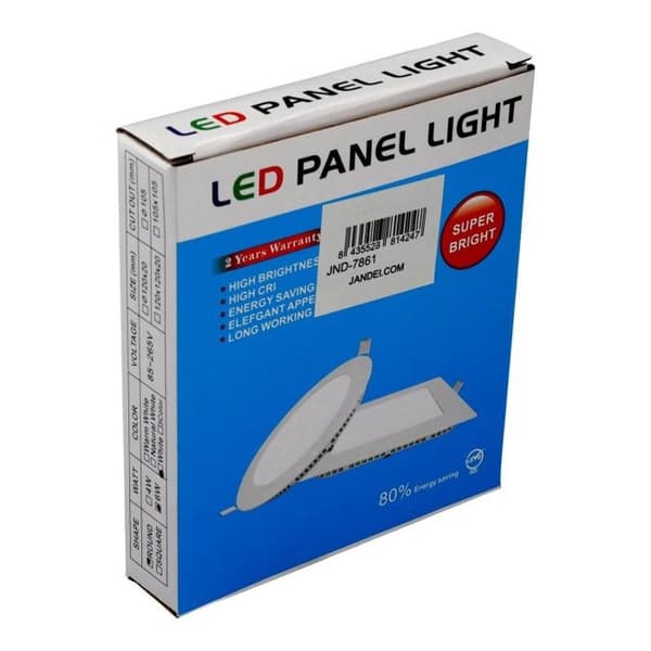 Jandei- Led Downlight 6W 6000K Rund Infälld Vit