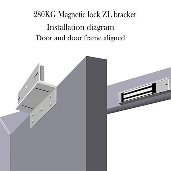 Support Z-L för elektromagnetisk lås 280/600 lbs - anodiserad aluminium grå