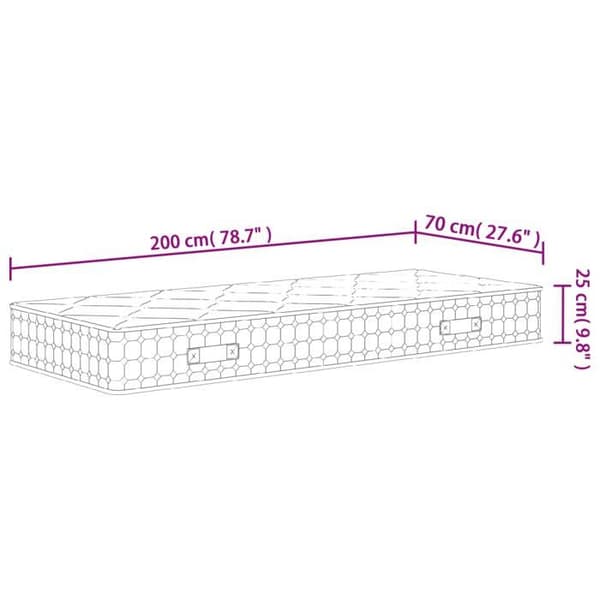 vidaXL Pocket Spring Madrass Medium Hårdhet 70x200 cm 372846