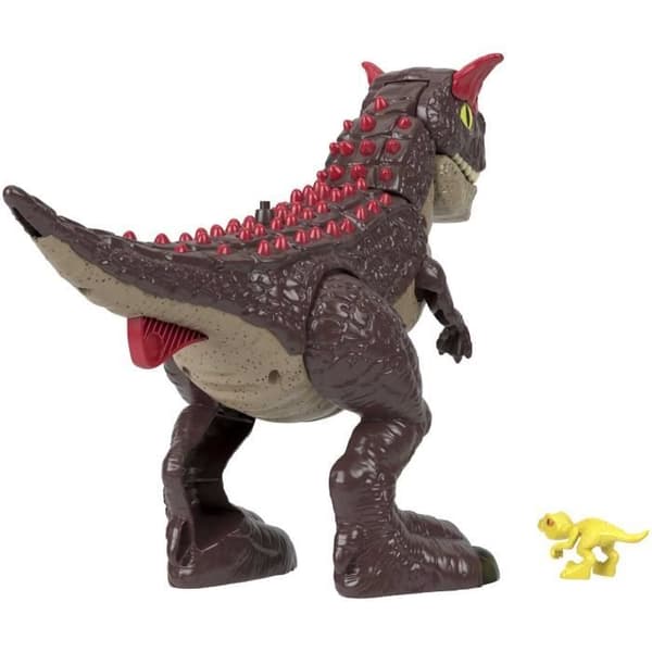 Jurassic World Imaginext-Carnotaurus Dinosaur Leksak med Spike Attack, 2 Play Elements HML42