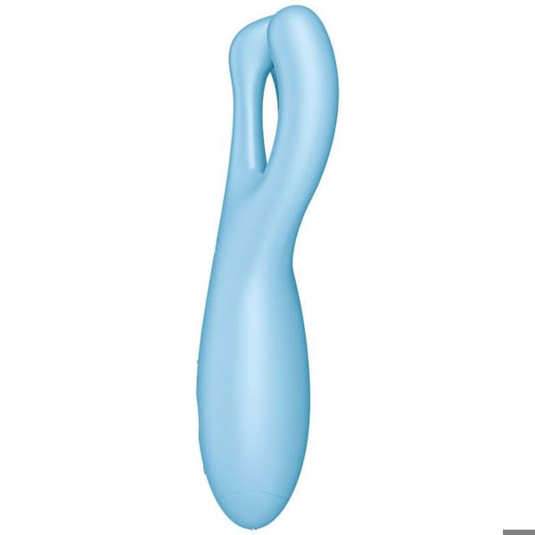 Vibromassör - SATISFYER - Threesome 4 - Blå - Medicinskt silikon - 12 vibrationsprogram
