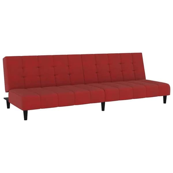 vidaXL Soffa-säng 2 platser vinröd sammet 375768