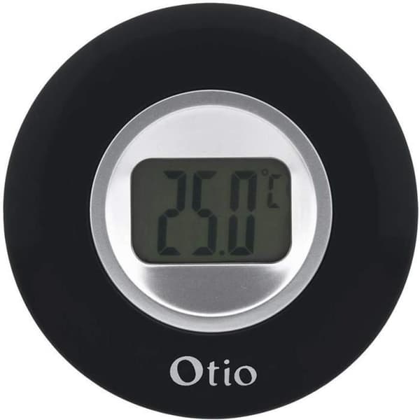 Inomhustermometer - OTIO - D: 77mm - LCD-skärm - svart