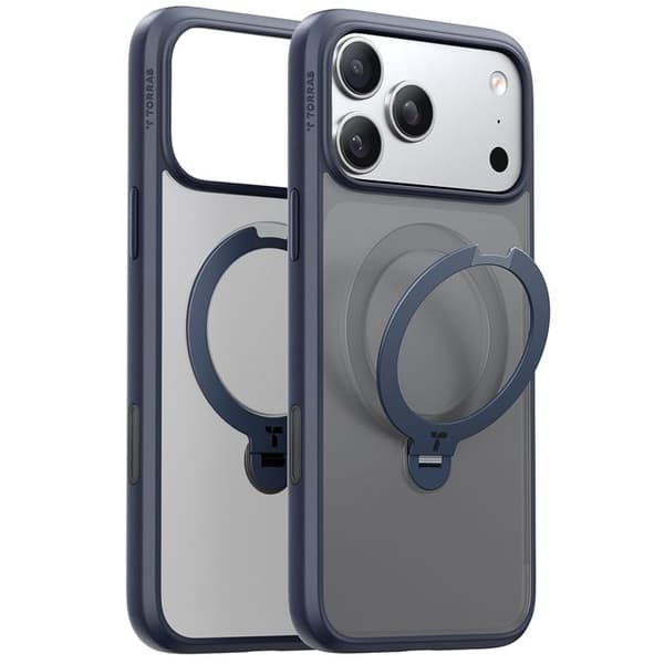 Coque Torras Ostand Spin MagSafe-serien för iPhone 17 Pro - Marinblå
