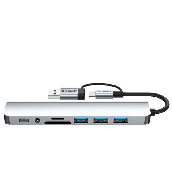 Adaptör Hub Tech-Protect 8 I 1 Typ-C För Bärbar Dator Windows Usb 3.0