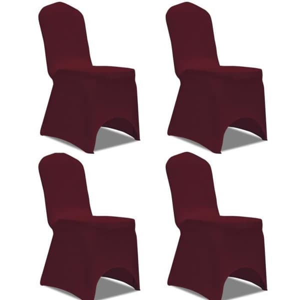 vidaXL Stretch Stolöverdrag 4 st Burgundy