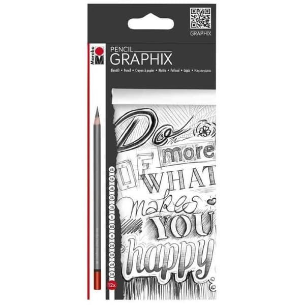 Ritkritor - MARABU - GRAPHIX - Förpackning med 12 - Bruchresistenta - Flerfärgade