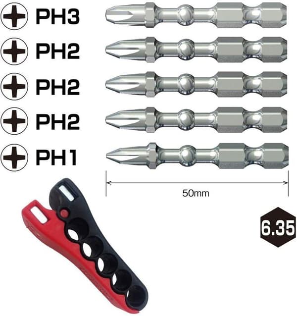 Fartyg - EIBMG50K001 - Impact Ball Bit Set Ph1, Ph2, Ph3 50 mm Set med 5 delar