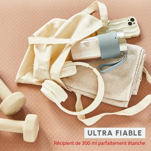 Moulinex Lightmix, Bärbar mixer, 300 ml, Eucalyptus, LM1C0410