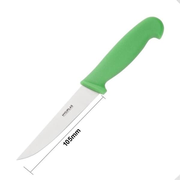 Grön professionell grönsakskniv - 10 cm - Hygiplas