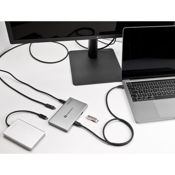 HUB & KONSENTRATOR - DELOCK - 64157 - Thunderbolt 4 - 40000 Mbit/s - Aluminium - Grå