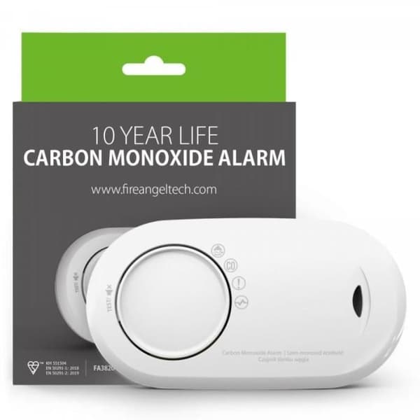 Kolmonoxid detektor - FIRE ANGEL - FA3820-INT - Trådlös - Vit - Batteri ingår ej