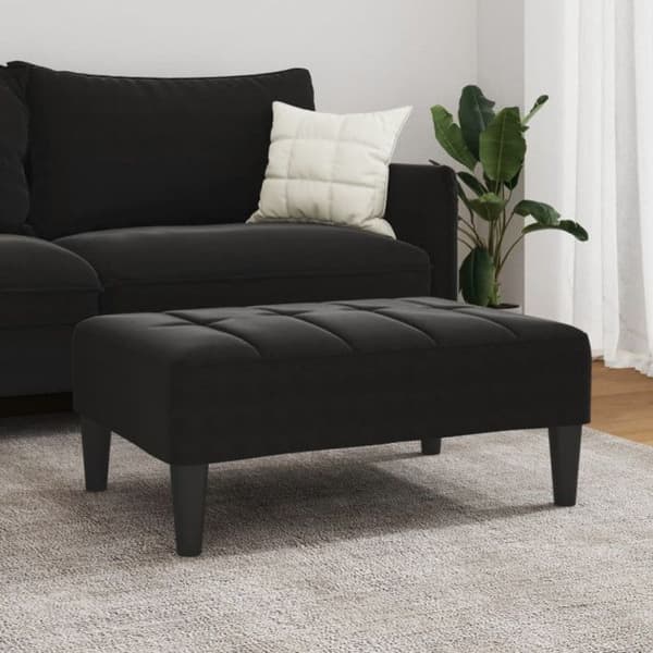 Repose pied svart 77x55x31 cm sammet