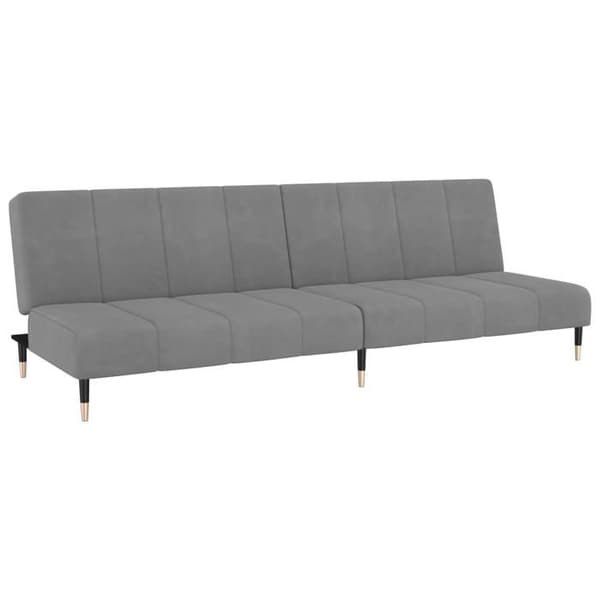 vidaXL 2-sits bäddsoffa ljusgrå sammet 375874