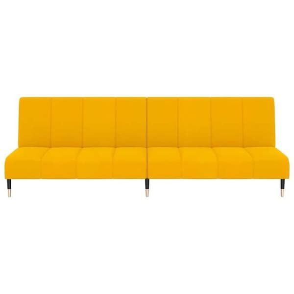vidaXL Soffa-säng 2 platser gul sammet 375881